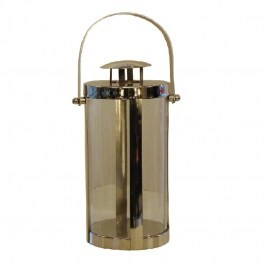Latarnia VLIELAND cylinder, wykonana ze szkła, pozostałe elementy z niklu śr.16x16x38 cm